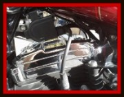 Space under Motorcycle tank detailed by Fifty Dollar  Detail.